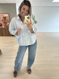 Basic oversized blouse Azzurro - blue light