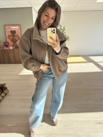 Autumn mantel short jacket - taupe