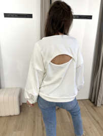 Jog open back pull Azzurro - white