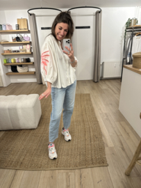 Palm wide blouse - white