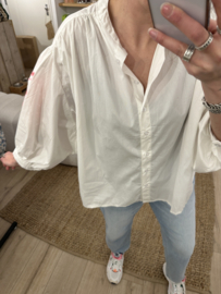 Palm wide blouse - white