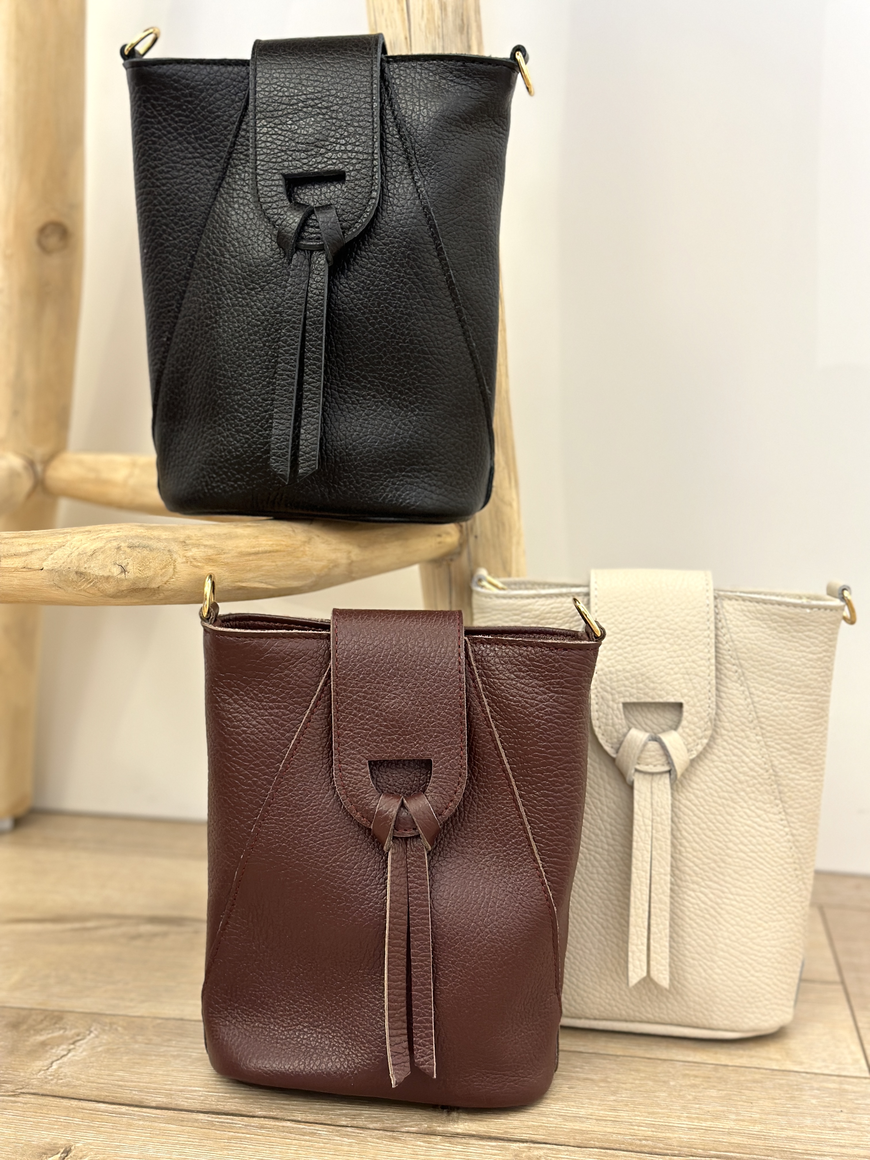 Leather kendra bag - bordeaux