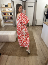 Puff summer long dress Azzurro - red