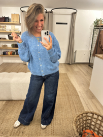 Knitted button cardigan Azzurro - blue