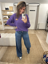 Basic alpaca pull Azzurro - purple
