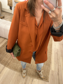 Oversized blazer Azzurro - rust brown