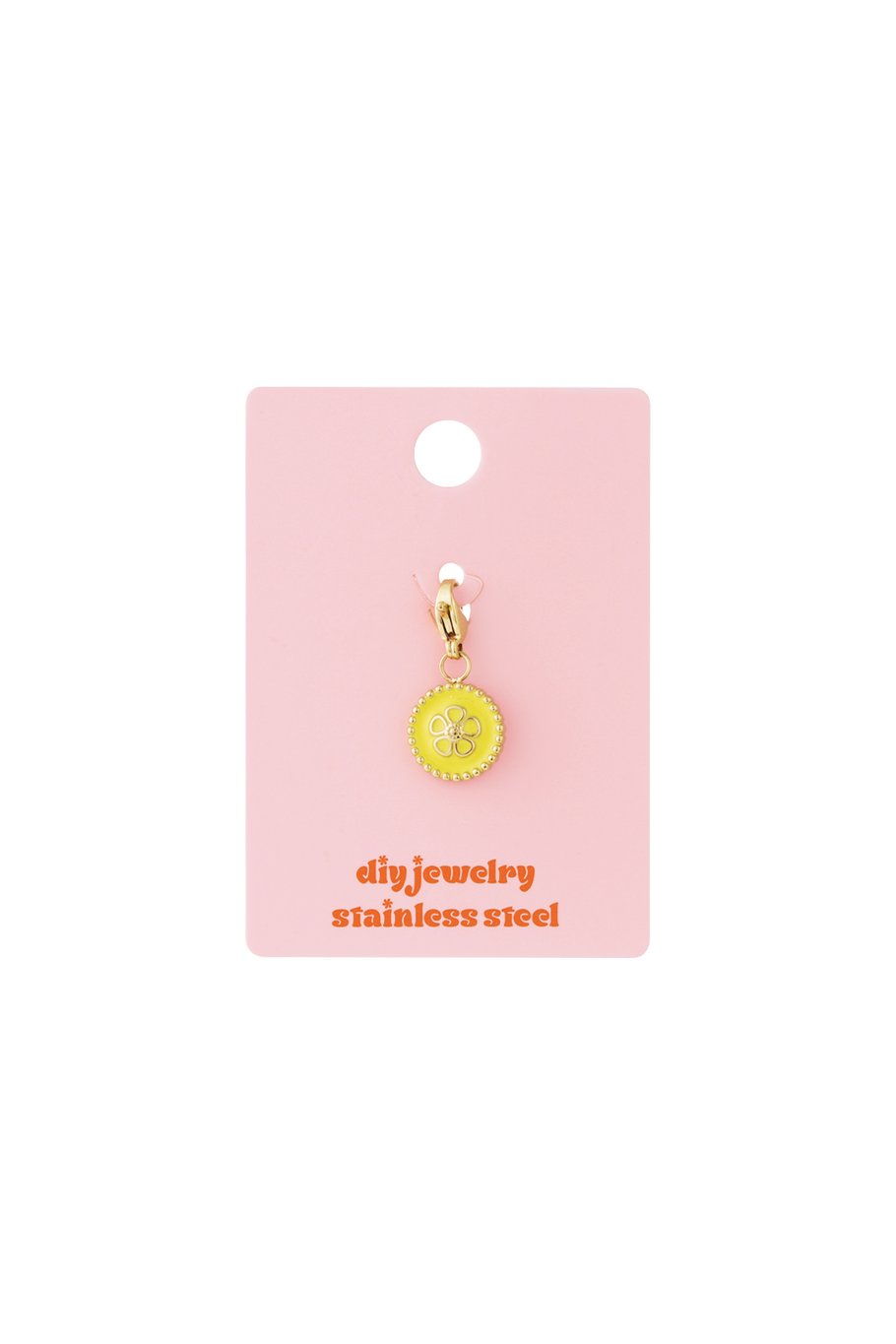 Flower jewelry charm - yellow