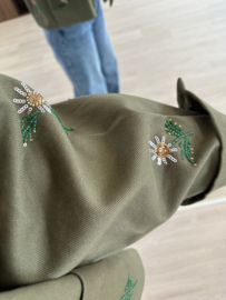 Flower oversized jacket Azzurro - army green