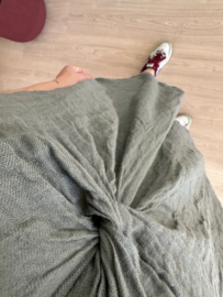 Linen knot dress - army green