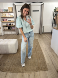 Puff V-tee Azzurro - mint