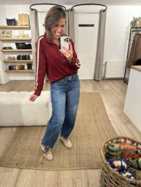 Stripe jacket Azzurro - dark red