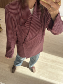Check split blazer - bordeaux