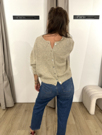 Knitted button cardigan Azzurro - beige