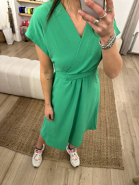 Basic pocket ceintuur dress Azzurro - green
