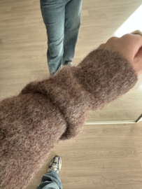 Knitted button cardigan - brown