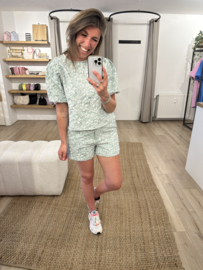 Flower short Azzurro - green