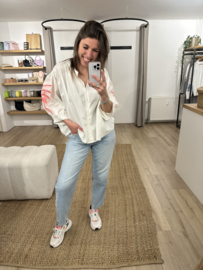 Palm wide blouse - white