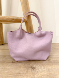 Leather little pouch bag - lila