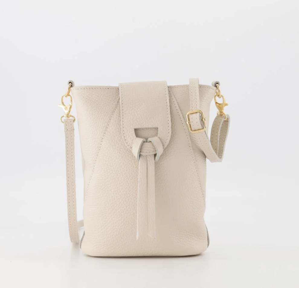 Leather kendra bag - naturel