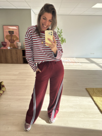 Stripe sweat pants Azzurro - bordeaux/blue light