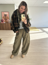 Teddy check jacket - army green