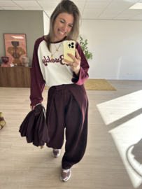 Brooklyn baseball pull - bordeaux