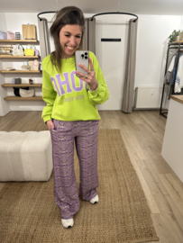 Print wide pants Azzurro - lila