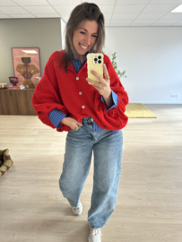 Butterfly knitted cardigan Ambika - red