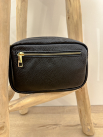 Leather classic crossbody bag - black