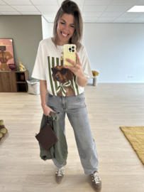 Dog tee - stripe teckel