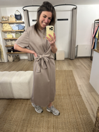 Knot long dress - taupe