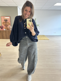 Butterfly knitted cardigan Ambika - dark blue