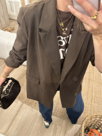 Oversized blazer Azzurro - dark brown