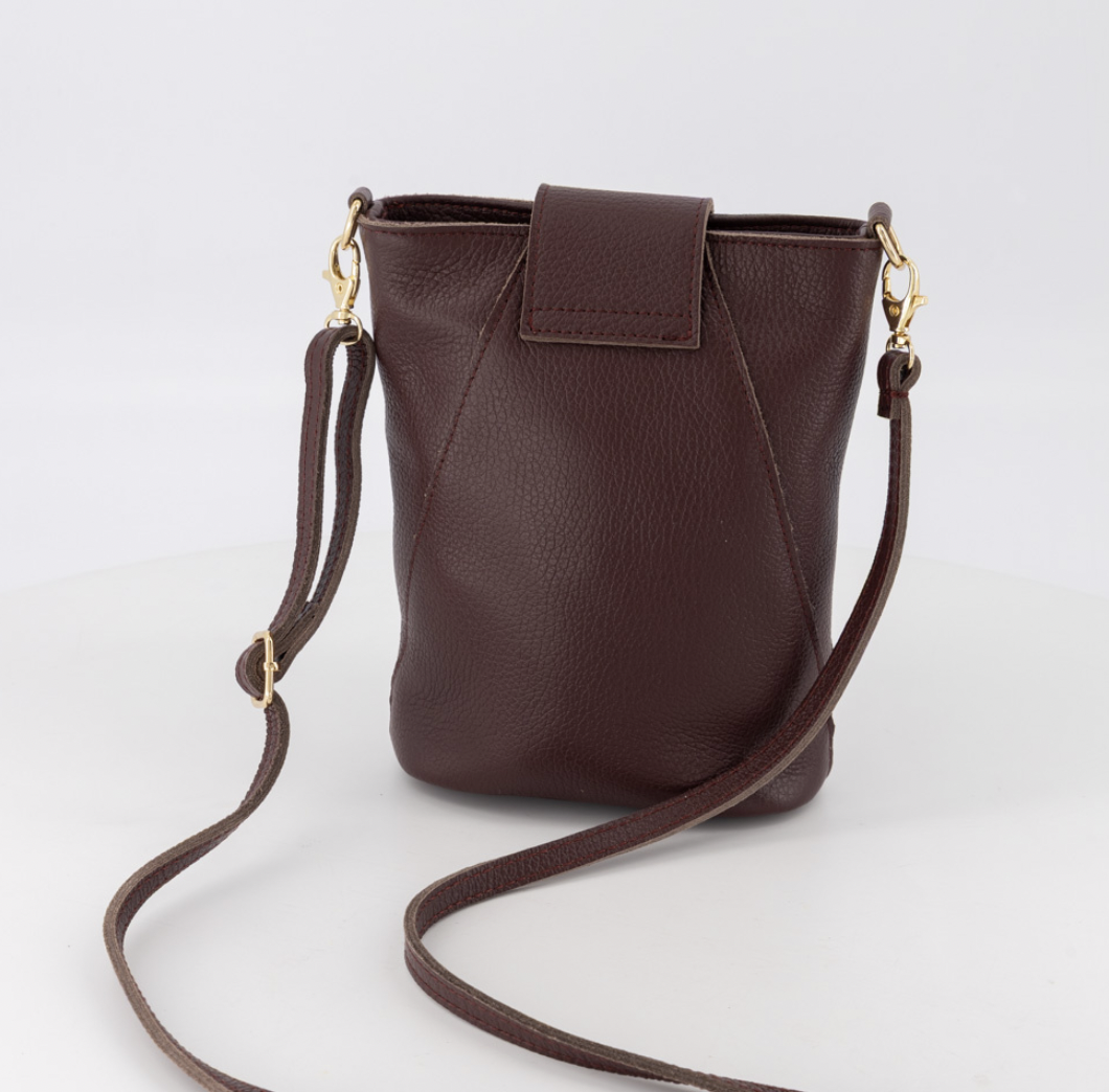 Leather kendra bag - bordeaux