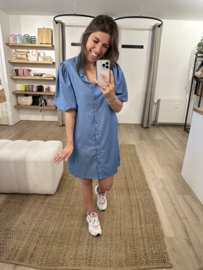 Puff jeans dress Azzurro - blue