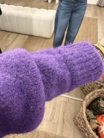 Knitted button cardigan Azzurro - purple