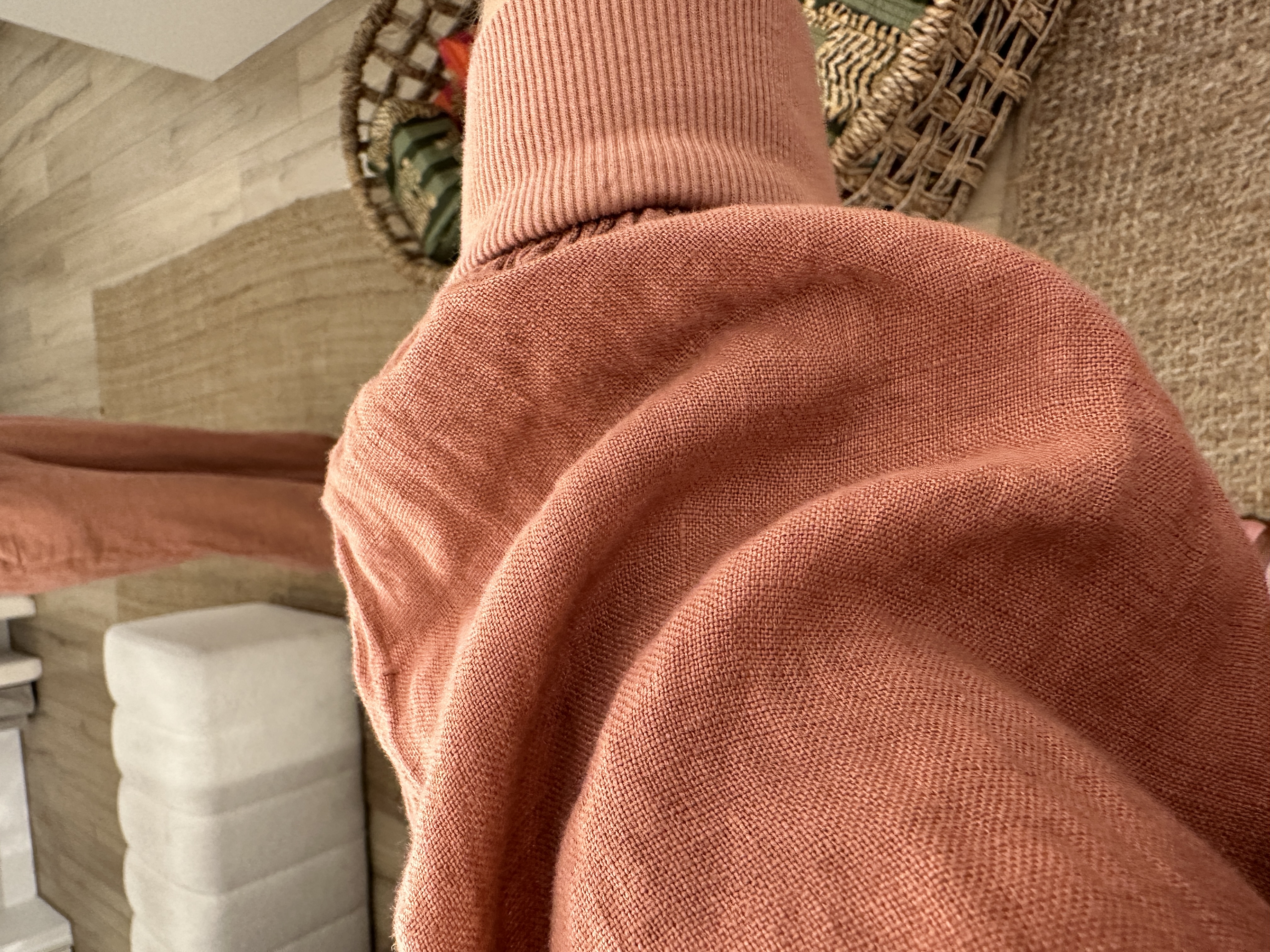 Linen short bomber - old pink