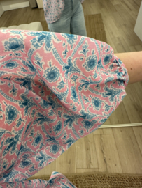 Summer wide blouse Azzurro - pink light