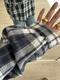 Check pocket blouse - dark blue