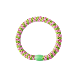 Hair tie bracelet - green/pink