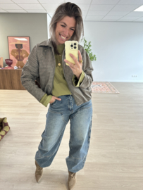 Check bomber jacket - army green