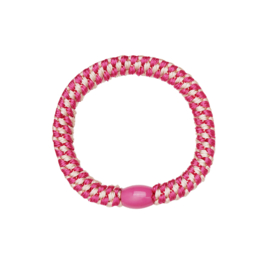 Hair tie bracelet - pink/white