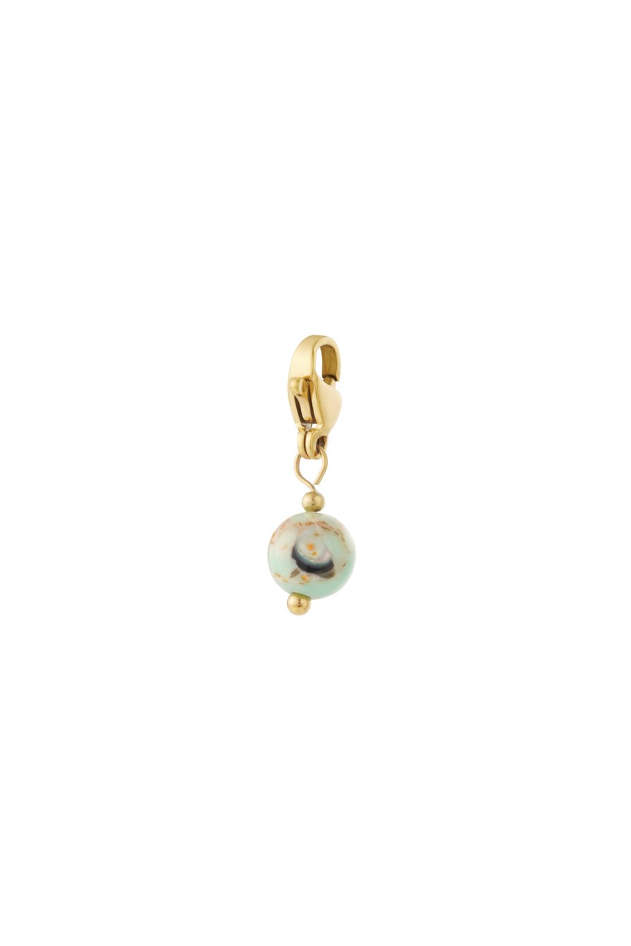 Blush drop jewelry charm - gold/green