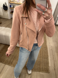Suedine jacket Azzurro - old pink