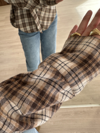 Check knot blouse Azzurro - brown