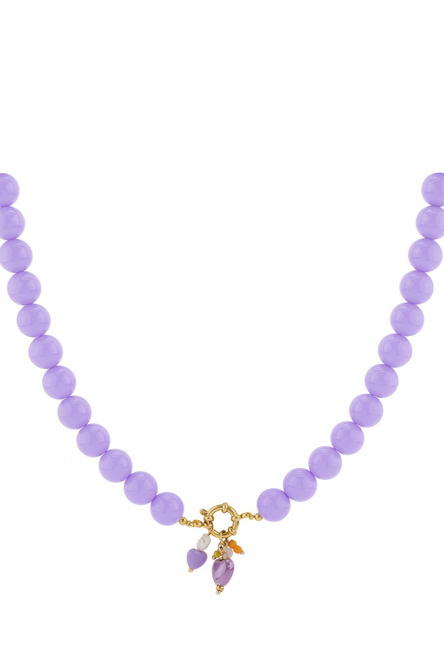 Colored bead necklace - lila