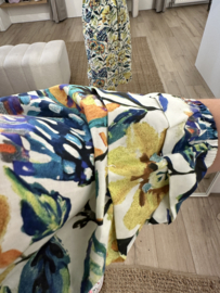 Print midi blouse dress Azzurro - yellow/blue