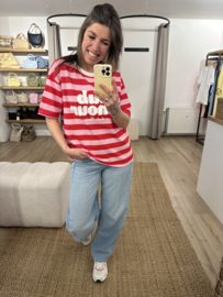 Amour stripe tee - red