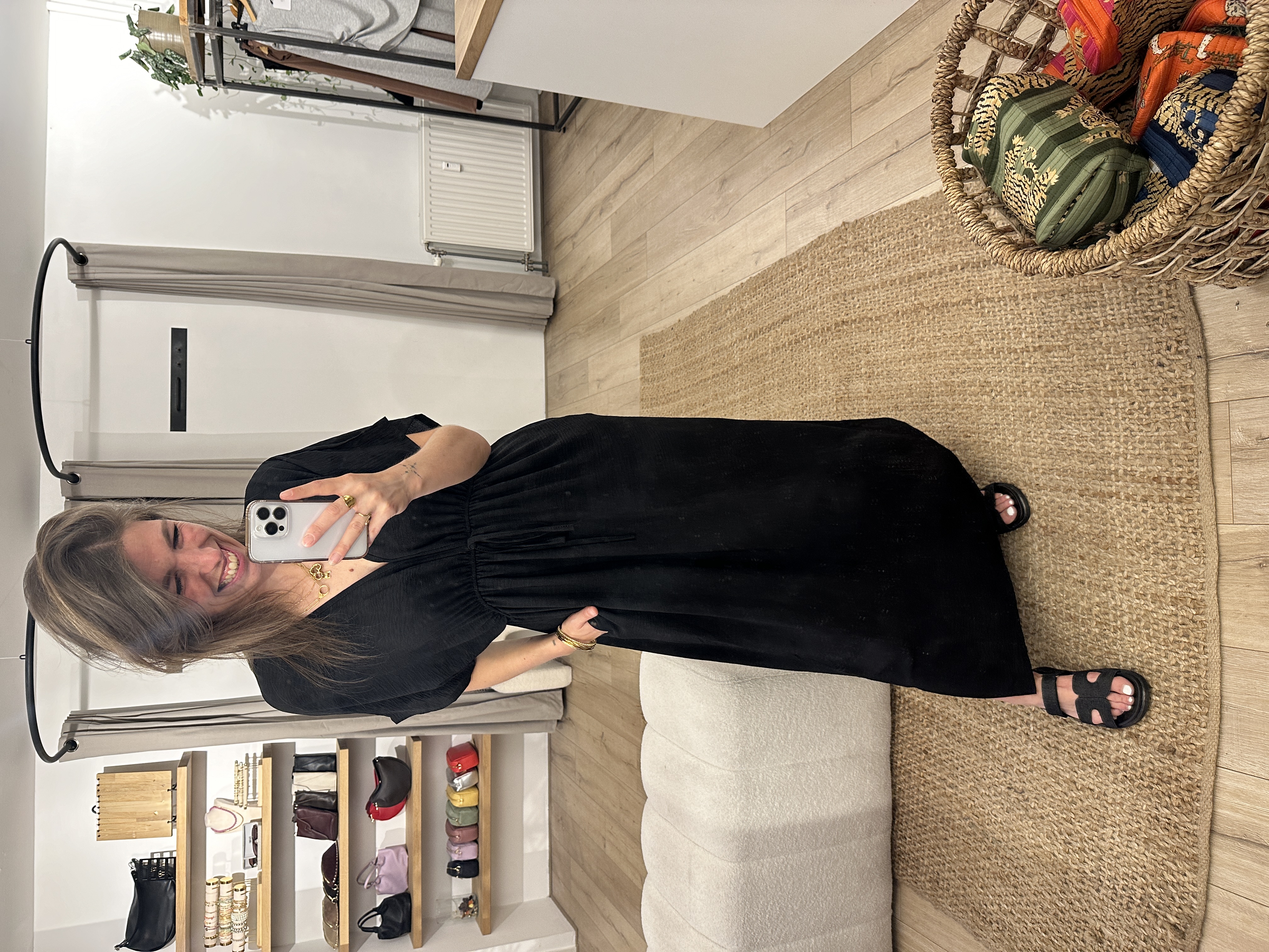Basic maxi dress Azzurro - black