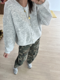 Knitted button cardigan - grey light